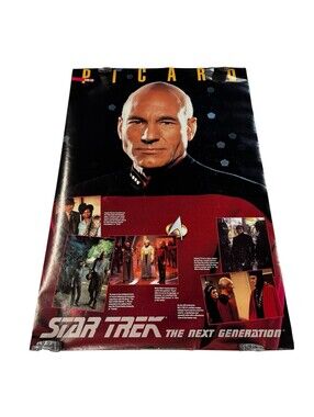 1992 Star Trek The Next Generation Captain Picard Poster 24" x 36"‎